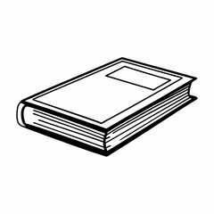 Black and White Line Art Vector of a Book – Reading and Knowledge Icon