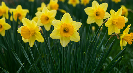 Fototapeta premium Yellow Daffodils In Bloom