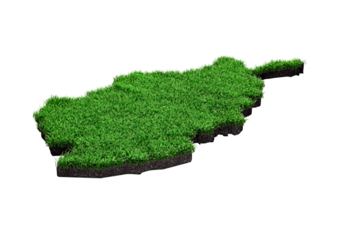 Afghanistan Map Soil Land Geology Cross Section Green Grass And Rock Ground Texture 3d Illustration