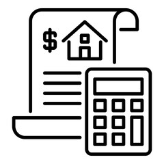 Property transactions conceptual icon. Symbolizes property buying and selling, price negotiation, mortgage.