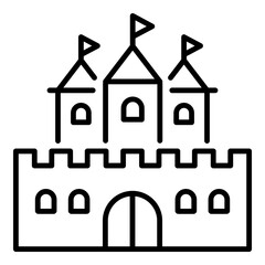 Palace icon, representing royal residences and historic landmarks. Symbolizes grandeur, heritage, and royalty, ideal for travel, history, and cultural-related content