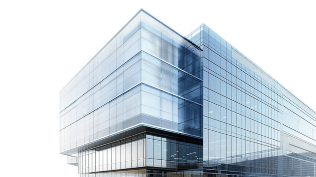 Modern Architectural Marvel: A contemporary building with a sleek glass facade, showcasing clean lines and a minimalist aesthetic, reflecting the sky and embodying modern design principles.