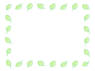 シンプルで可愛い葉っぱの囲みフレーム　ロハス・エコロジー