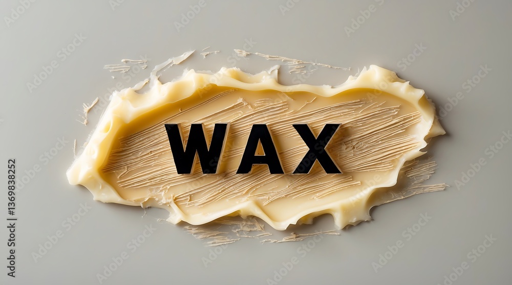 Poster wax with bold typography displayed on textured surface