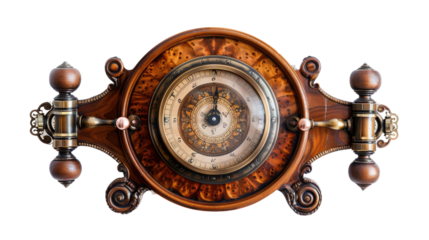 Antique Barometer: A captivating close-up of an antique barometer, showcasing its intricate design and historical charm, a testament to craftsmanship and the passage of time.