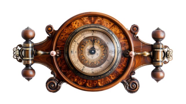 Antique Barometer: A captivating close-up of an antique barometer, showcasing its intricate design and historical charm, a testament to craftsmanship and the passage of time.