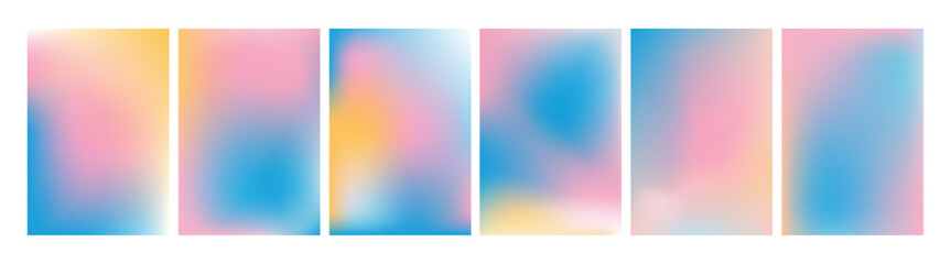 Abstract liquid background layout. Set of covers design templates with vibrant blue,  yellow gradient background. Gradient mesh. Modern design template for web cover, header. mesh gradient pattern.