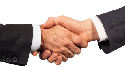 Obraz premium Handshake of Agreement: A close-up captures two hands clasped in a firm handshake, symbolizing agreement and collaboration.
