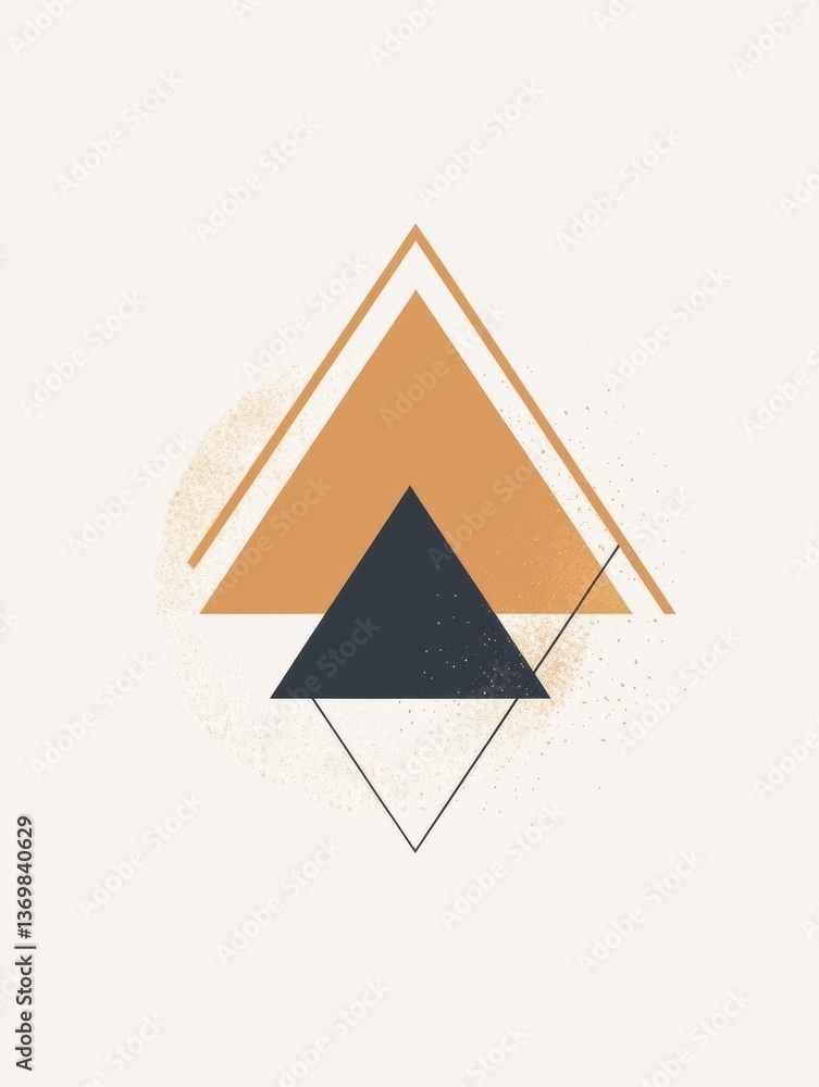 Poster dynamic geometric logo design with triangles and circles showcasing modern aesthetics and a stylish 