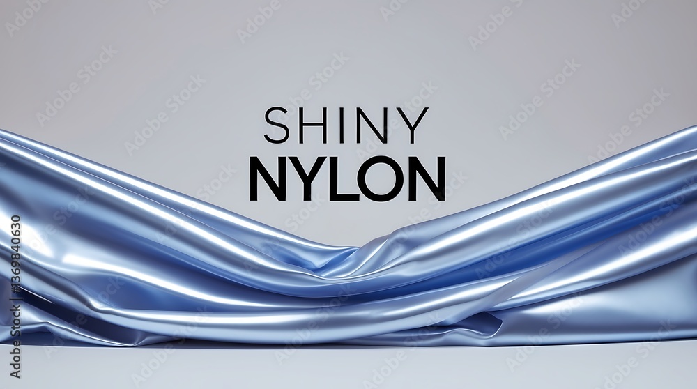 Poster shiny nylon fabric displayed with dynamic folds against a simple backdrop