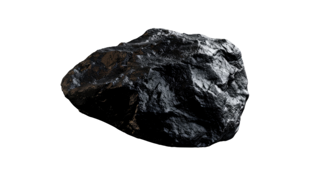Anthracite Coal: A close-up of a rough, raw lump of coal, an essential energy source with a textured, matte finish, captures the essence of the earth's resources.