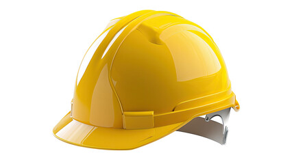 Fototapeta premium Safety First: A vibrant, yellow construction helmet stands out against the background, showcasing essential safety gear.