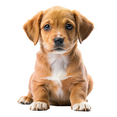 golden retriever puppy on white background