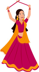 Fototapeta premium women performing dandiya navratri traditional dance festival