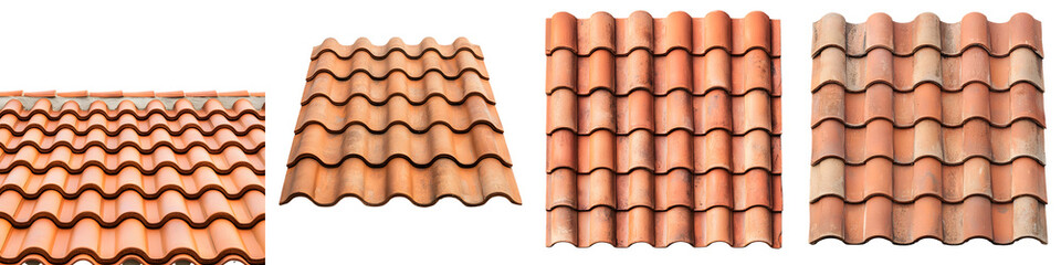 Detailed view of rows of overlapping terracotta roofing tiles arranged in a repeating wavy pattern a common architectural element in traditional Mediterranean style buildings