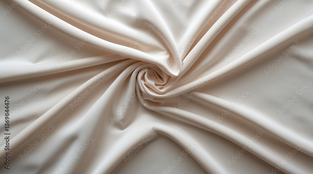 Poster soft smooth polyester fabric creating a swirl pattern in neutral tones