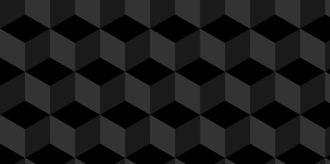 Minimal abstract dark black background from cubes vector art. Geometric tiles and mosaic creative stylish seamless pattern block cube background. minimal hexagon Cubes mosaic shape vector design	
