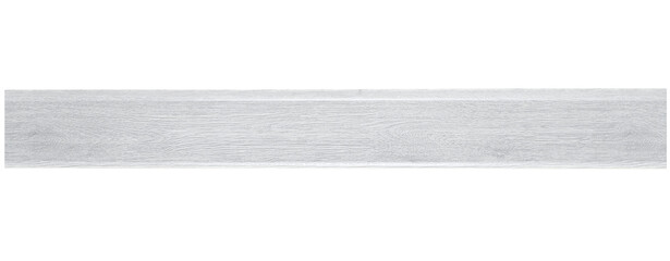 Plastic gray baseboard with imitation wood isolated on a transparent background. PNG.