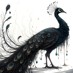 Fototapeta premium peacock feather vector illustration