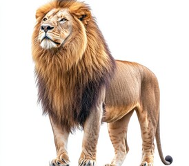Obraz premium A striking photo of a lion on a white background