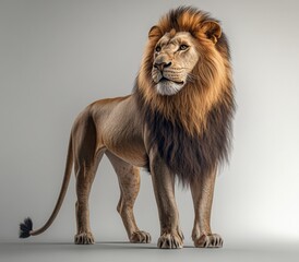 Obraz premium A striking photo of a lion on a white background
