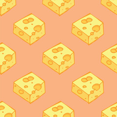 Seamless pattern with cheese doodle for decorative print, wrapping paper, greeting cards, wallpaper and fabric