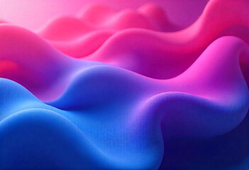 Obraz premium Abstract 3D wavy fabric texture in vibrant pink and blue gradient, creating a smooth and futuristic visual effect. Perfect for backgrounds and design elements