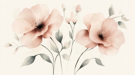 Delicate Pastel Flowers in Soft Hues