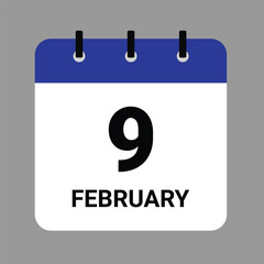 Vector illustration of a calendar icon showing dates and events. FEBRUARY 1 Calendar Icon – Flat Design, Minimalist Date Illustration