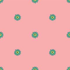 Summer seamless pattern with flowers doodle for decorative print, wrapping paper, greeting cards, wallpaper and fabric