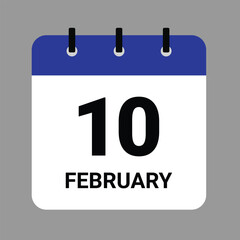 Vector illustration of a calendar icon showing dates and events. FEBRUARY 1 Calendar Icon – Flat Design, Minimalist Date Illustration