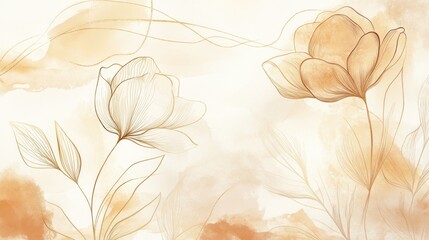 Delicate Floral Design on Watercolor Background