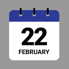 Vector illustration of a calendar icon showing dates and events. FEBRUARY 1 Calendar Icon – Flat Design, Minimalist Date Illustration