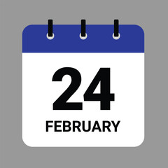 Vector illustration of a calendar icon showing dates and events. FEBRUARY 1 Calendar Icon – Flat Design, Minimalist Date Illustration