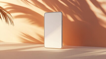 Modern smartphone mockup, sunlit display