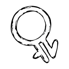 Hand drawn intergender gender identity icon Symbol used to represent sex and gender