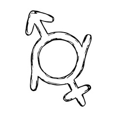 Hand drawn genderfluid (female and male) gender identity icon Symbol used to represent sex and gender