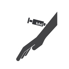 Obraz premium isolated pictogram illustrating syringe injection into the body, symbolizing health risks associated with narcotics, drugs, and addiction