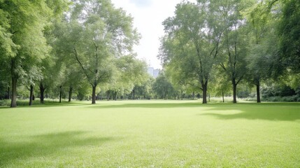 Fototapeta premium Lush green parkland, a tranquil scene