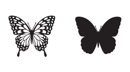 Butterfly Silhouette Vector – Elegant Insect Illustration for Nature and Design