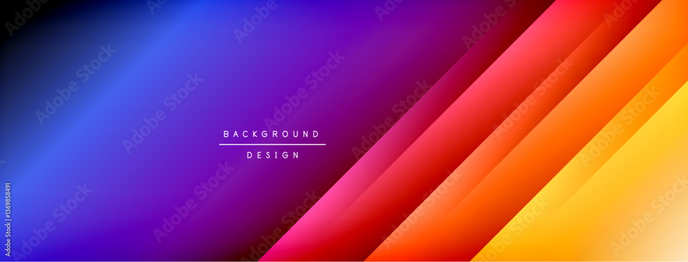 Poster Colorful gradient with lines made of shadow and light. Creative background