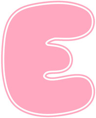 Pastel capital letter E with white border