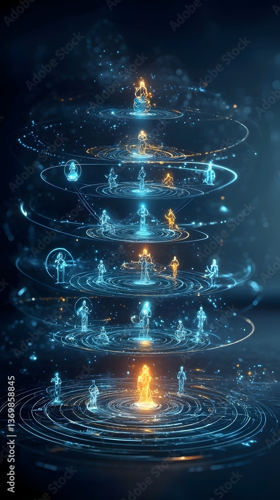 Poster a breathtaking 3d visual interpretation of the ten stages of the bodhisattva path illustrated throug