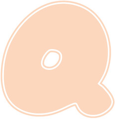 Pastel capital letter Q with white border