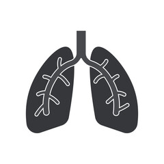 Isolated pictogram of lungs, representing health, respiratory function, and a vital body part in medical