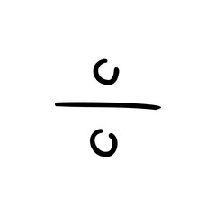 Slim divide symbol in outline hand drawn style. Vector illustration isolated on white background. For typography, font, shop, logo, alphabet, sales, signboard, education, branding, presentation.
