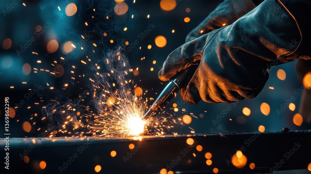 Poster a close up view of a welding process in action