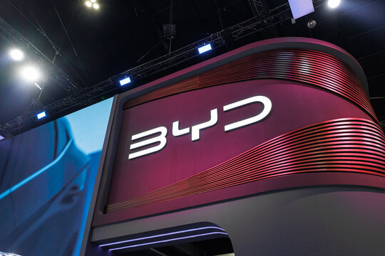 BYD Company Limited or BYD Auto Chinese EV automobile brand booth in Thailand Motor EXPO. 26 March 2025, Bangkok, Thailand