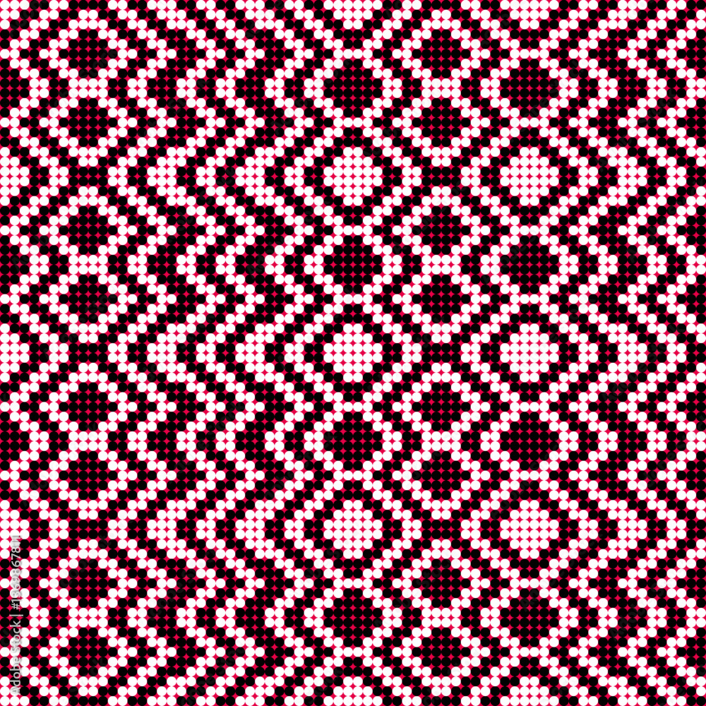 Poster seamless pattern with rhombuses in red and white colors