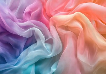 Fototapeta premium Here is a close up view of a beautifully vibrant rainbow colored satin fabric